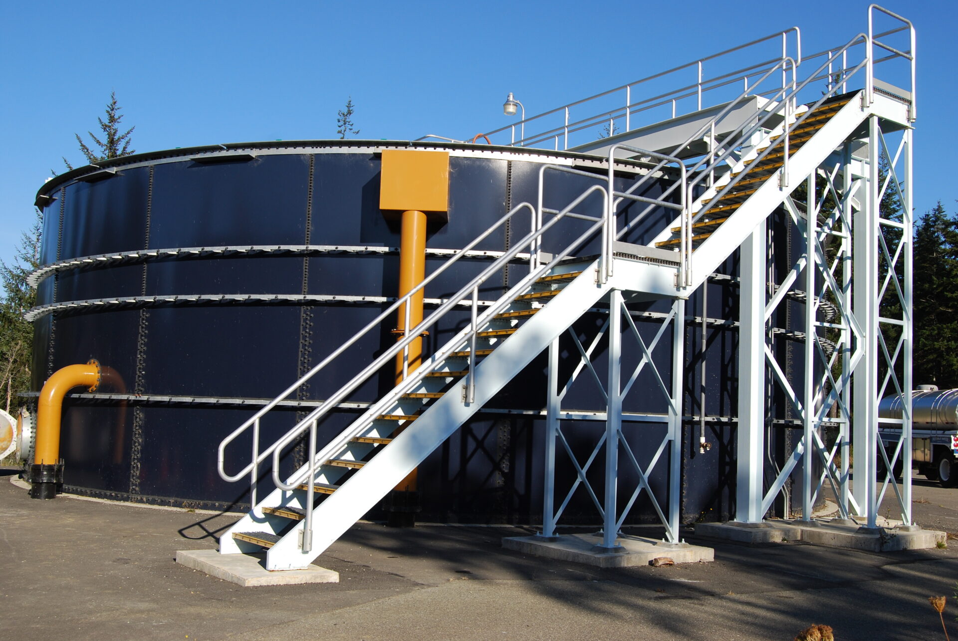 water tank with stairs